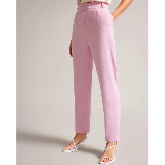 NWT Ted baker pants women's 3 MYYIAT slim trousers pleated lilac high waist - Picture 3 of 16